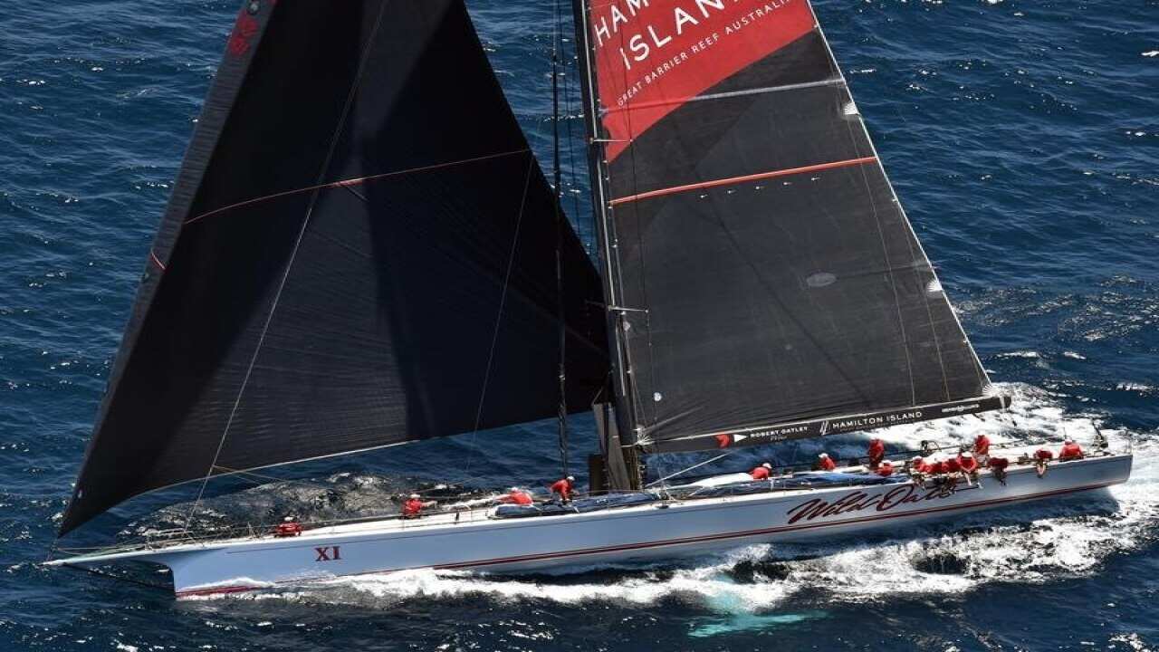 Wild Oats XI at the start of the Sydney to Hobart yacht race