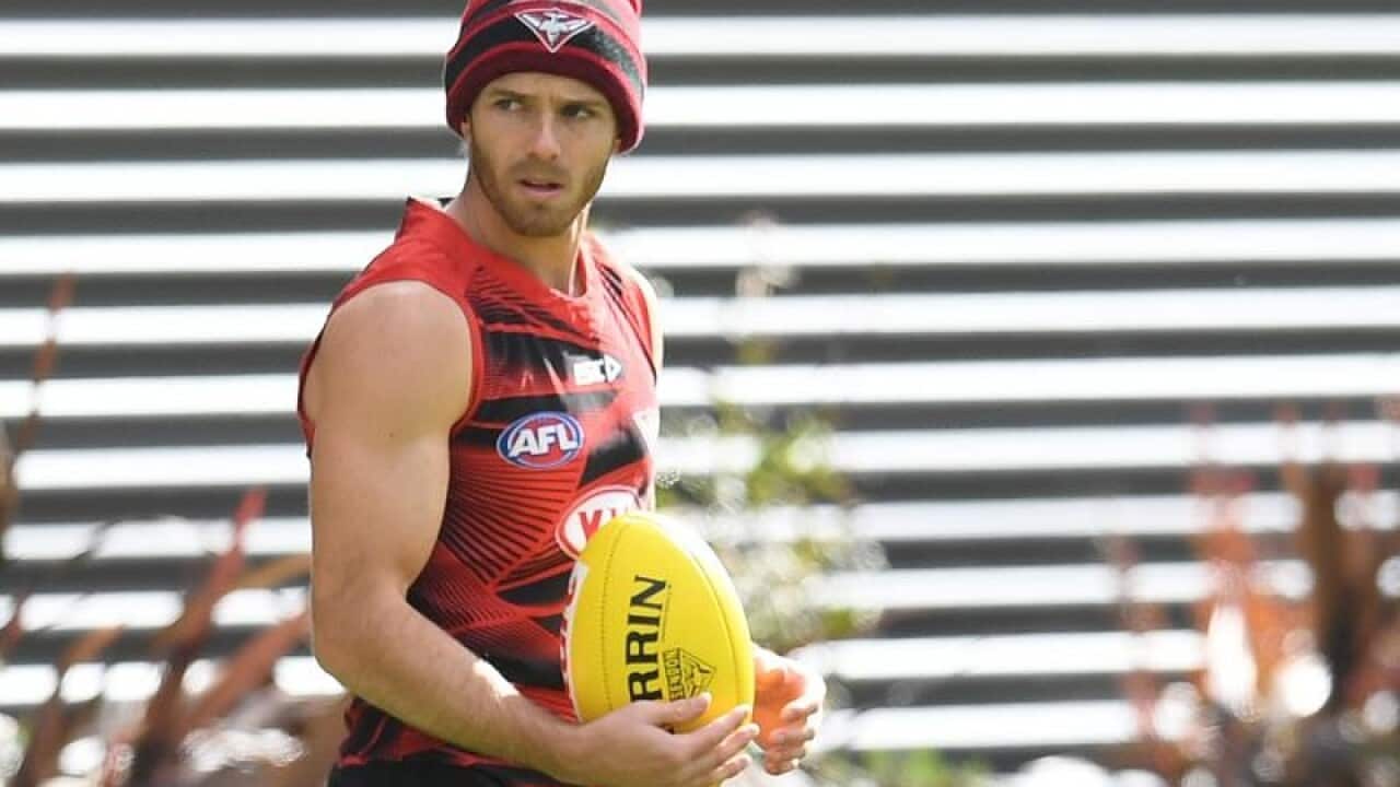 AFL player Travis Colyer of the Essendon Bombers