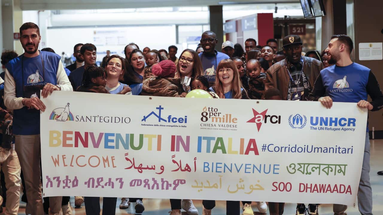 Refugees from Libyan detention camps arrive in Rome