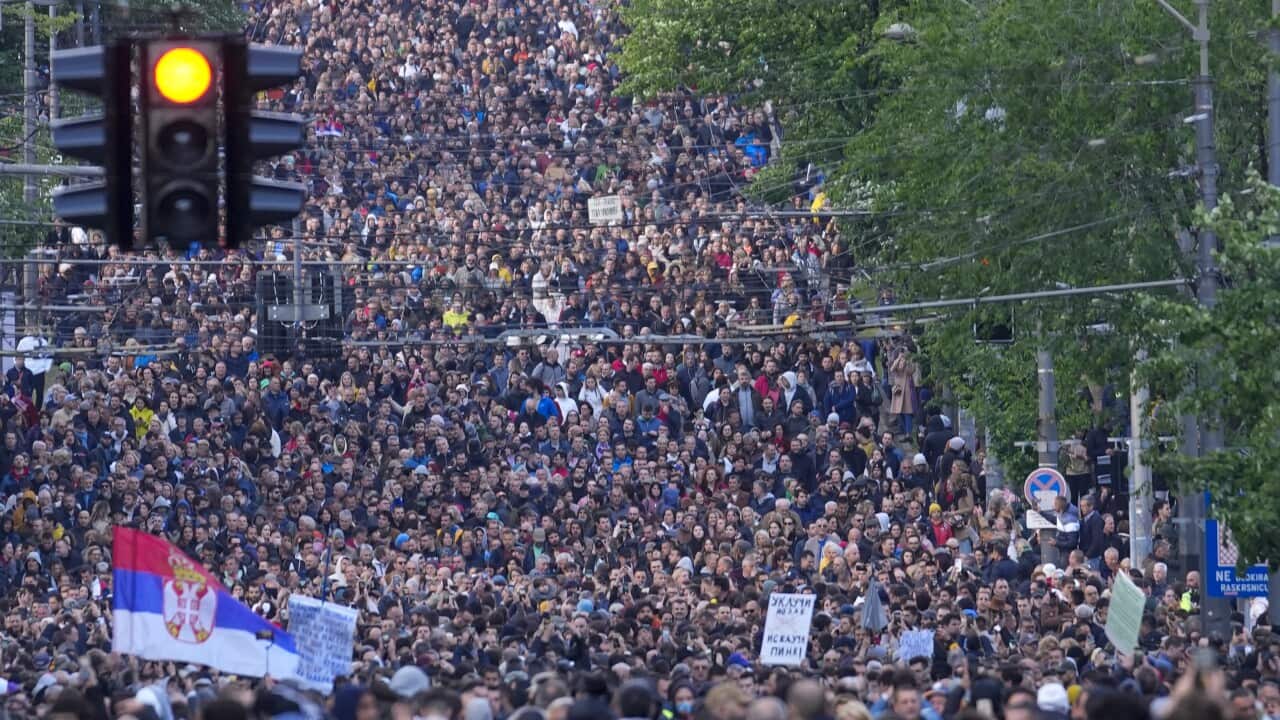 Serbia Shootings Protest