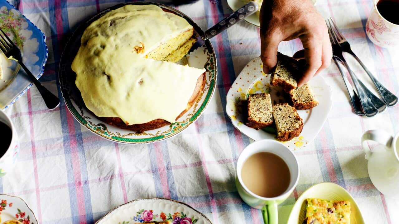 Orange and poppyseed cake with citrus icing