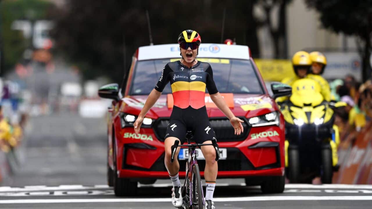 Lotte Kopecky wins Stage 1 of the 2023 Tour de France Femmes.