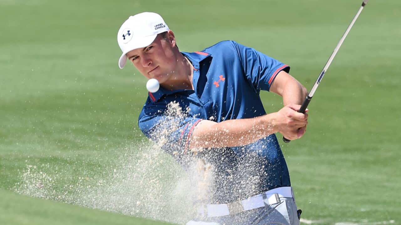 Jordan Spieth on the 8th during a practice round