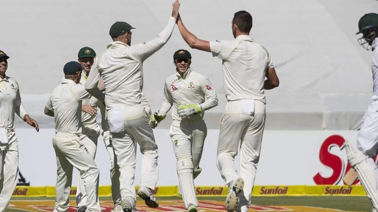 Aiden Markram on his way in the third Test.