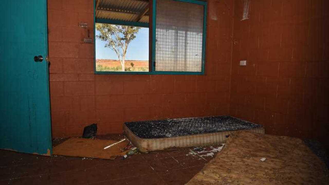 two bare mattresses on the floor of a remote NT home