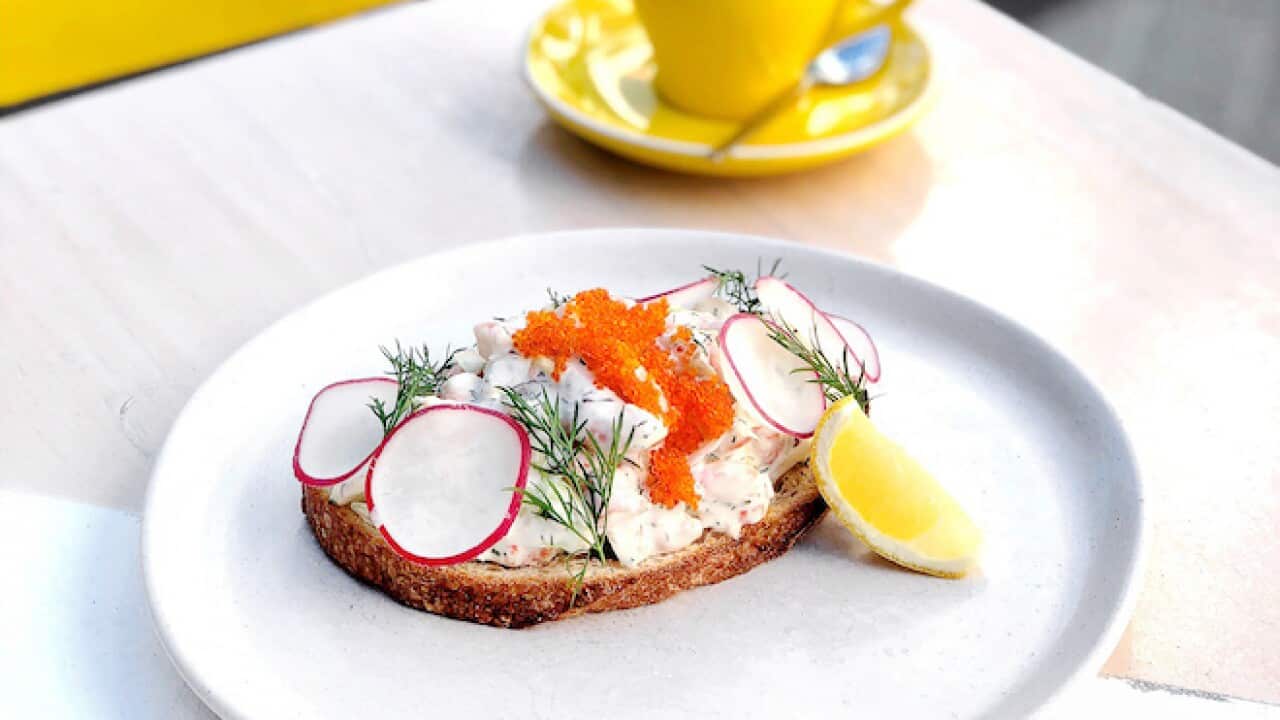 Toasdt Skagen - prawns on toast