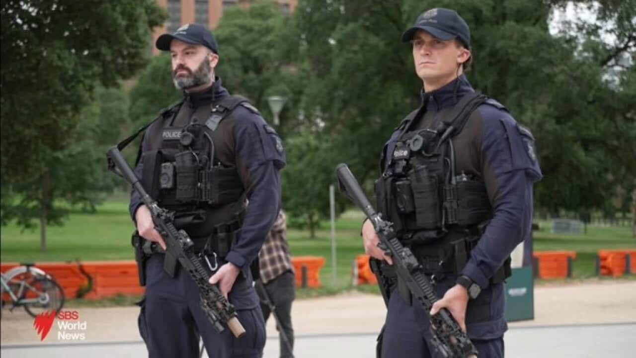Heavily armed police will be present in Sydney and Melbourne on New Years Eve with weapons not normally seen in public in Australia.