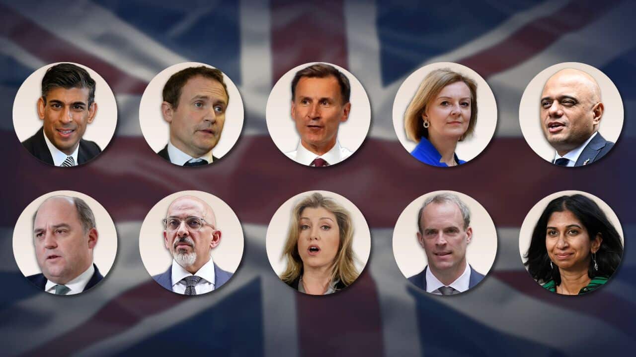 Head shots of the MPs who could be possible successors to Boris Johnson as the UK's new prime minister.