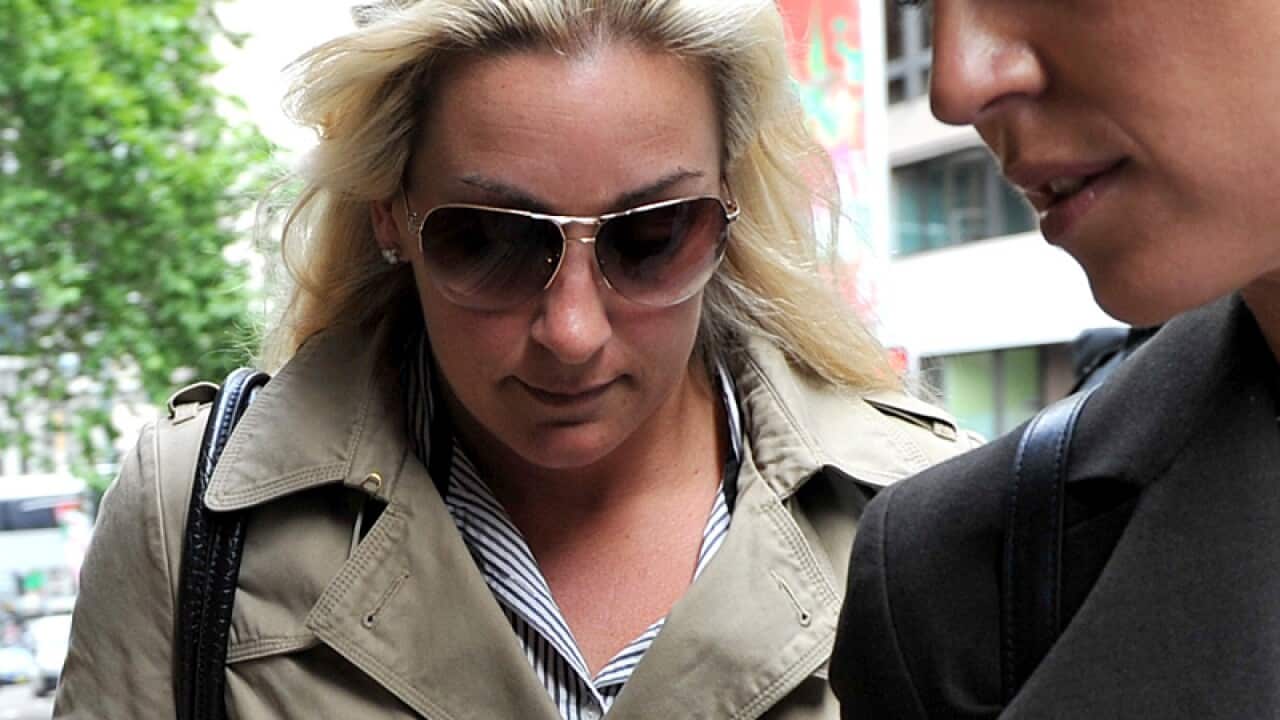 Keli Lane arriving at the Supreme Court of NSW