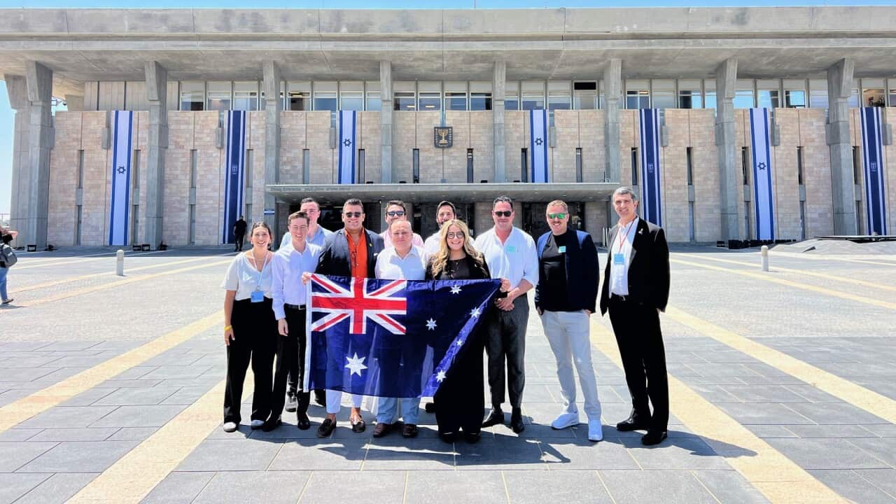 The Australian pride delegation in The Knesset, Jerusalem, June 2025
