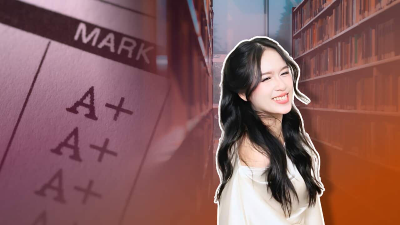 Như Ý, cựu sinh viên Cử nhân Marketing tại Đại học RMIT, chia sẻ những phương pháp giúp du học sinh học hiệu quả và cải thiện điểm số. Nguồn hình: Supplied / Canva/ Graphic by Phuong Linh