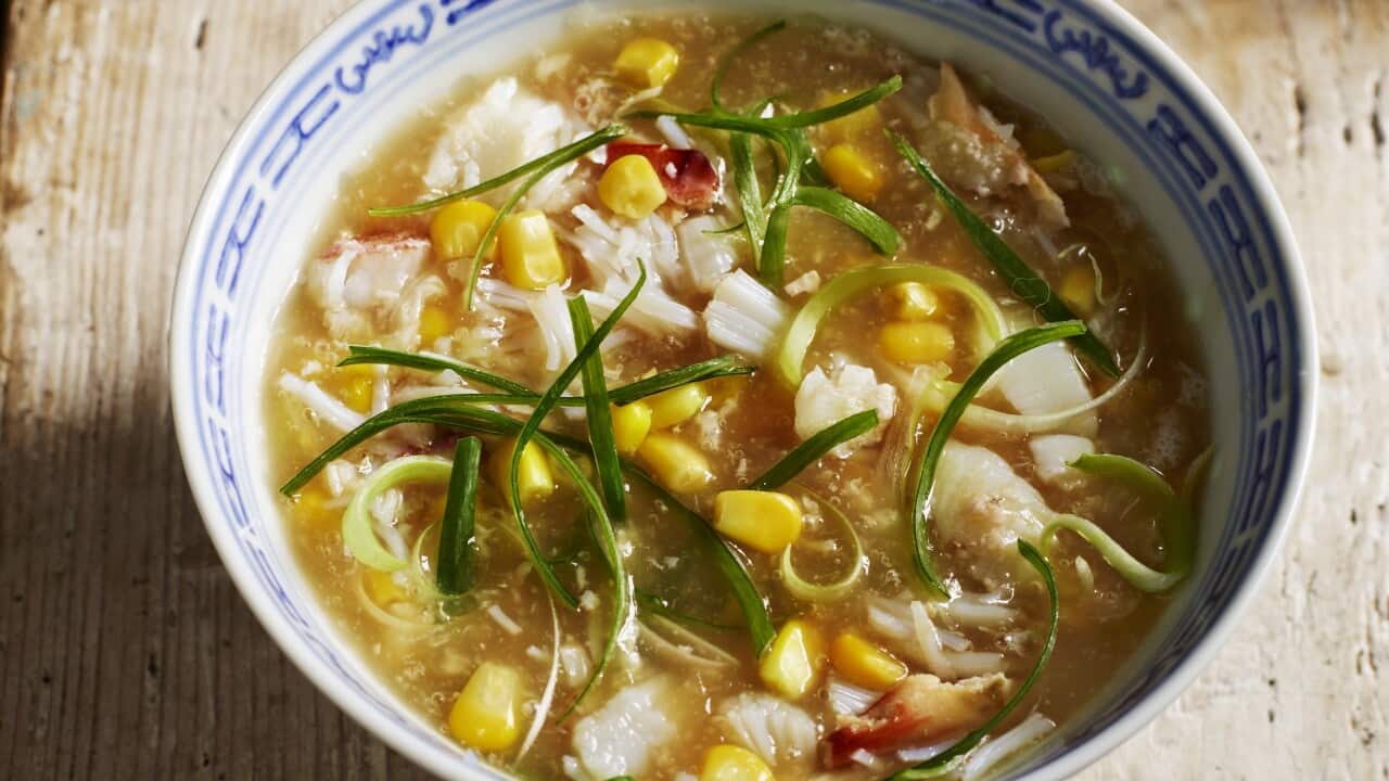 Crab and sweetcorn soup