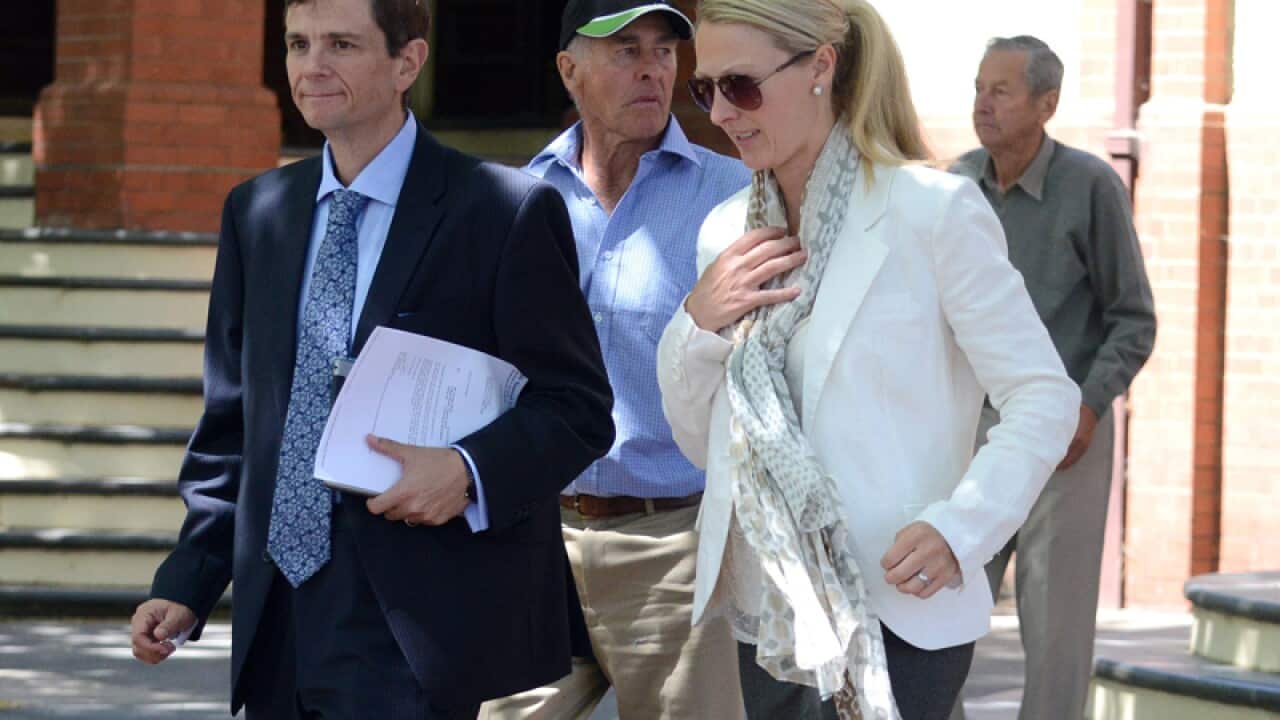 Jenny Geppert, the sister of Kim Hunt, leaves an inquest