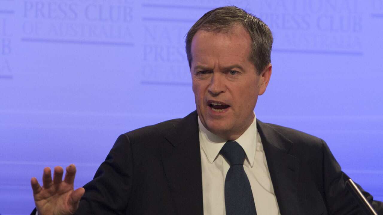 Labor frontbencher Bill Shorten gestures.