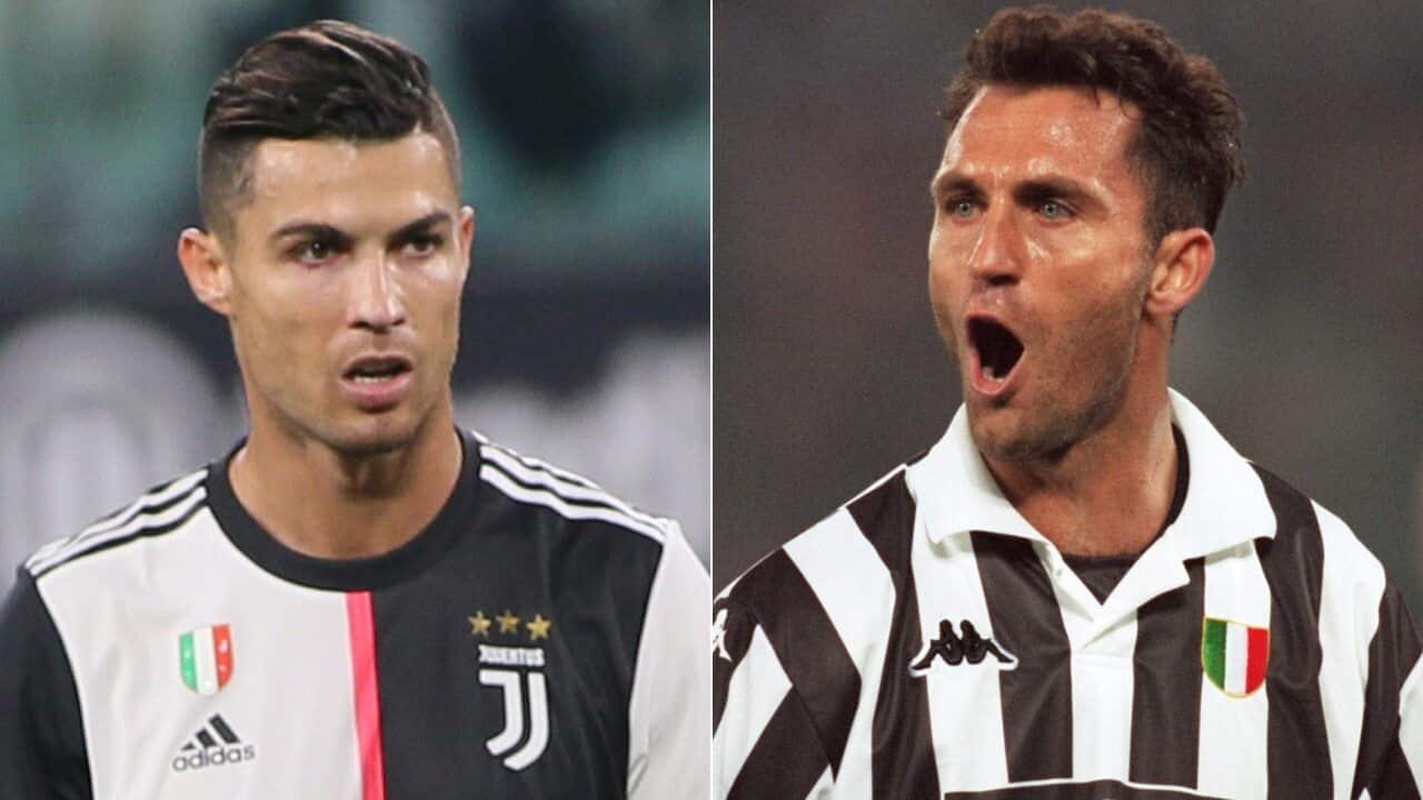 Cristiano Ronaldo (L), Angelo Di Livio