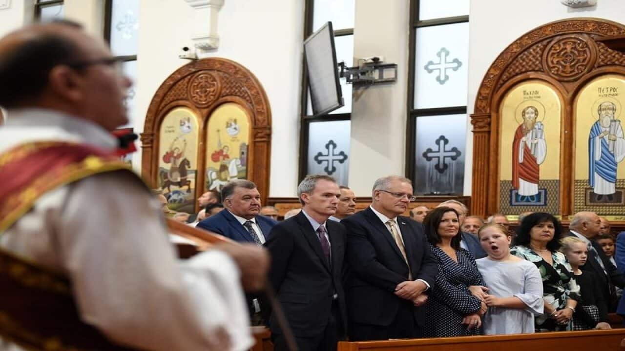 Immigration Minister David Coleman, PM Scott Morrison and wife Jenny