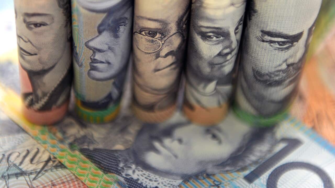 Australian currency pictured in Sydney