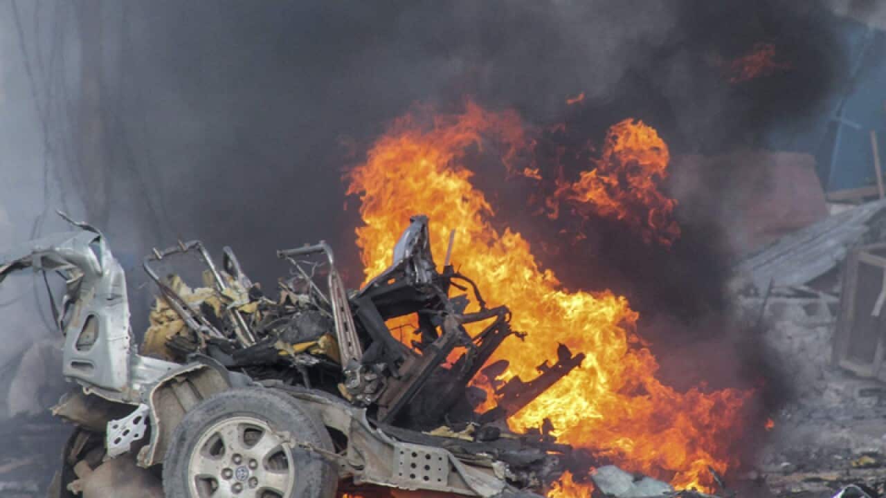 Car bomb exploded in front of the Sahafi Hotel in Mogadishu