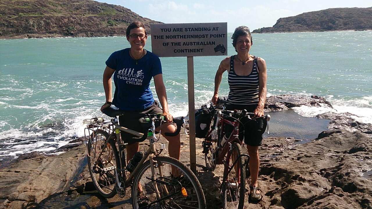 Anna Malos (right) with her partner Georgie, pictured together in 2015.