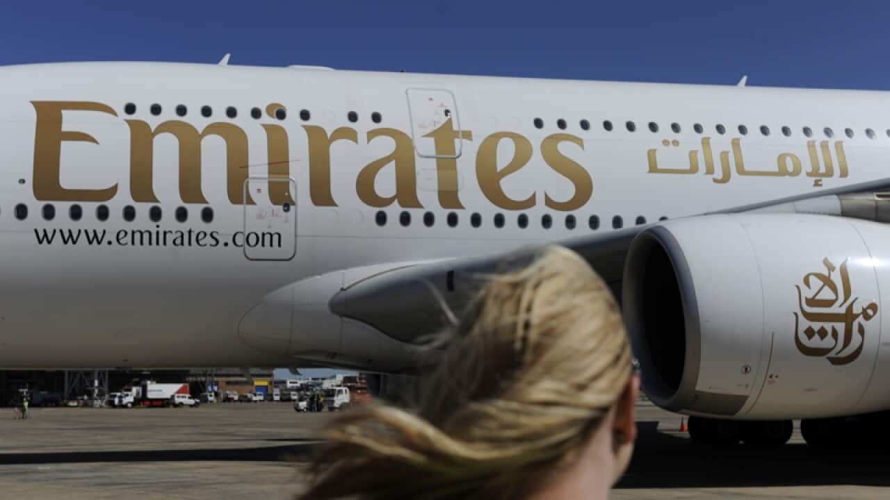 Emirates Airlines A380 passenger plane
