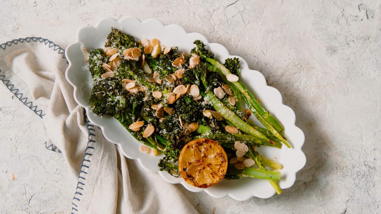 Roasted broccolini with parmesan and lemon