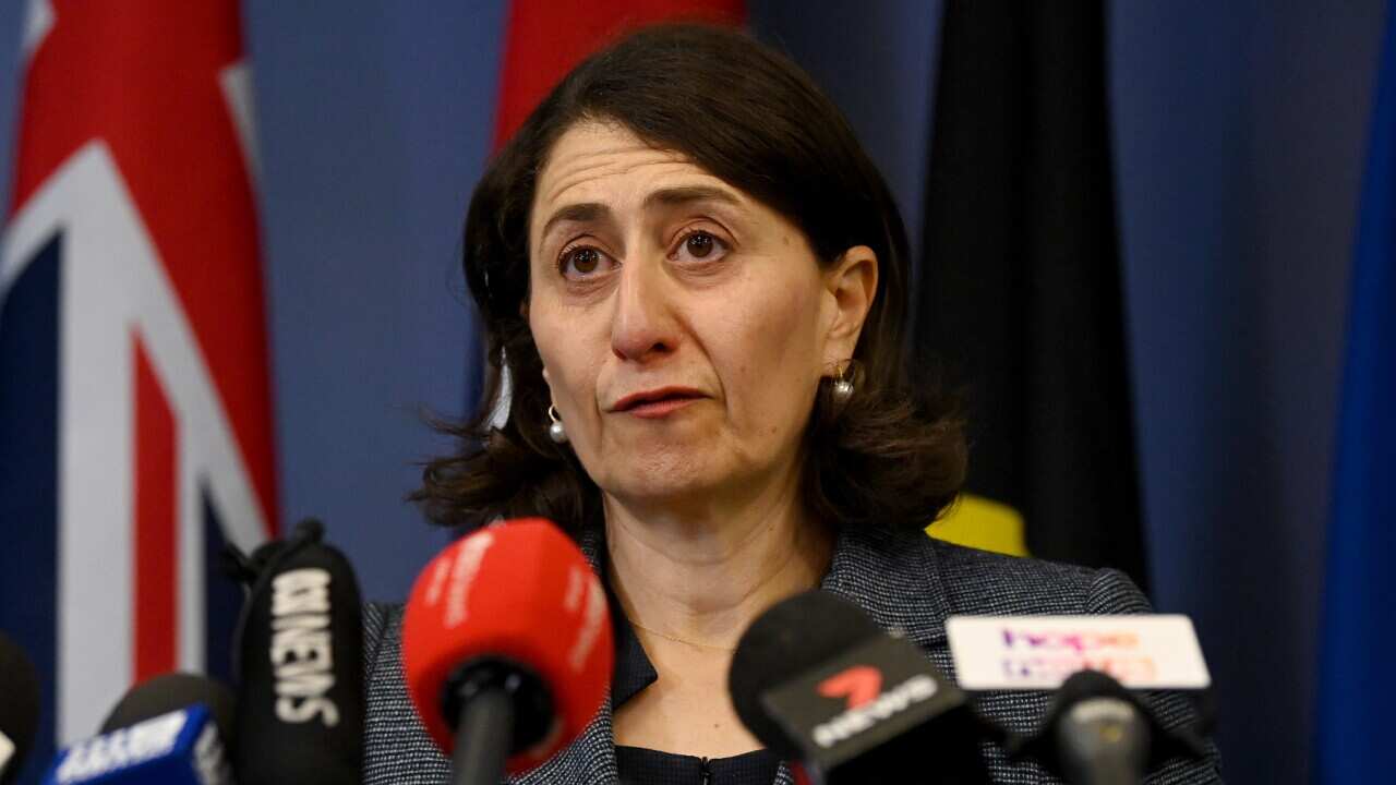 NSW Premier Gladys Berejiklian speaks to the media during a press conference to announce her resignation, in Sydney, Friday, October 1, 2021. (AAP Image/Bianca De Marchi) NO ARCHIVING