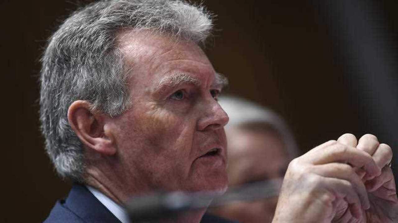 Director General of ASIO Duncan Lewis appears at a Senate estimates hearing at Parliament House.