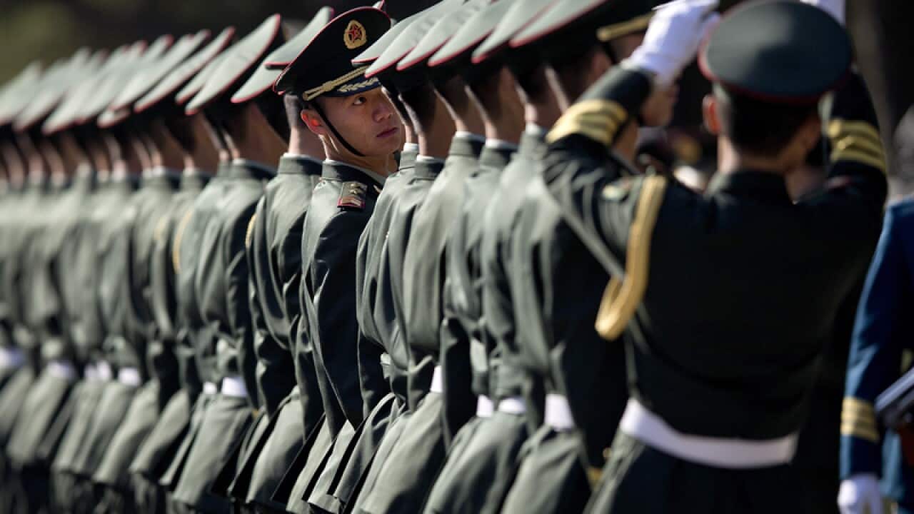 Chinese People's Liberation Army soldiers and officers