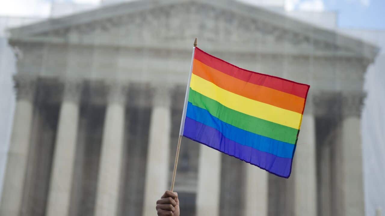 Gay pride flag in Washington