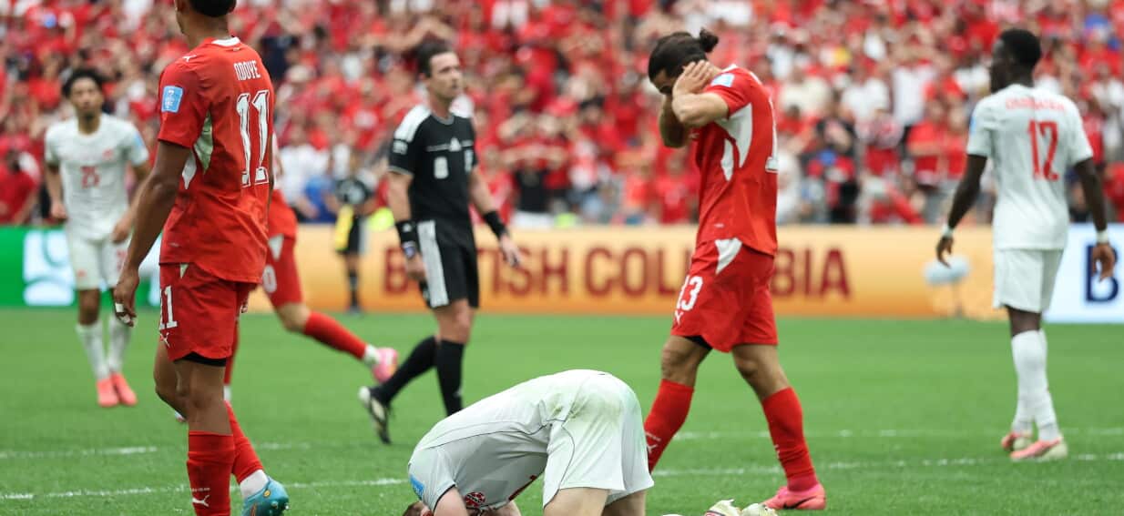Watch: Switzerland downs World Cup co-host Canada to top Group B