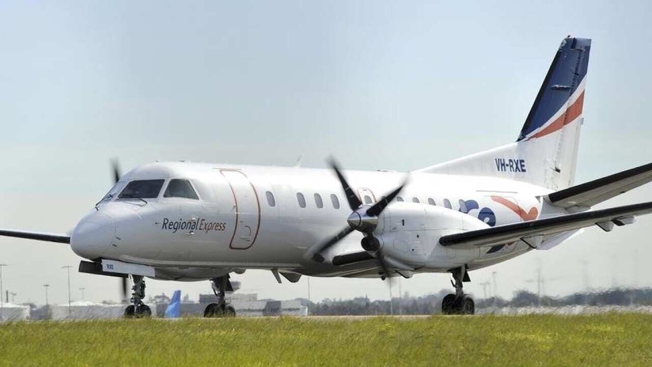 Rex aircraft seen at Sydney International Airport.