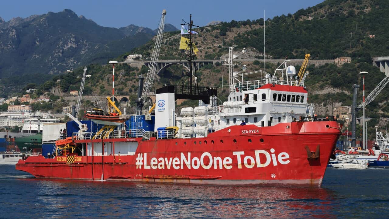 Italy: The NGO ship "Sea Eye 4" arrives with migrants in Salerno
