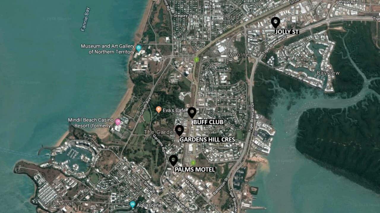 Locations of the shootings.