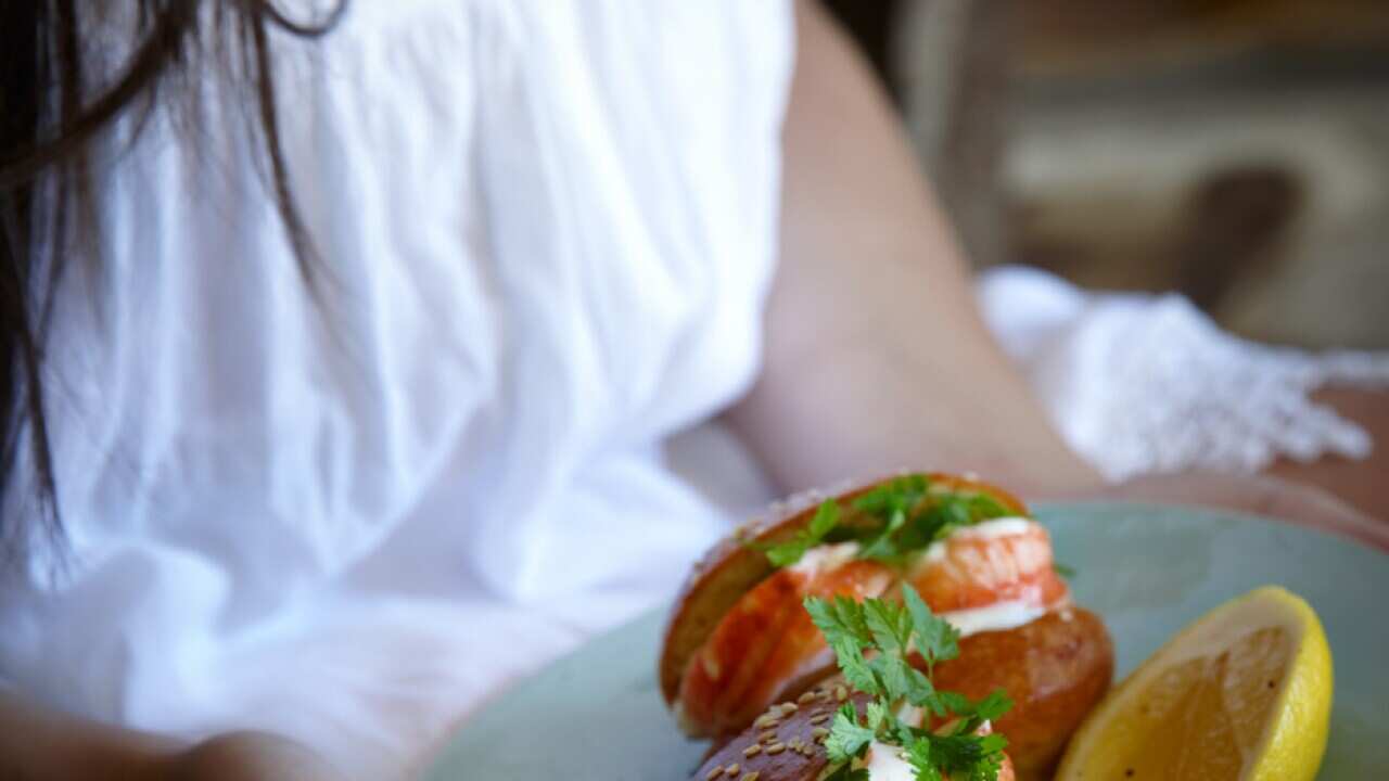 Lobster on baby brioche rolls