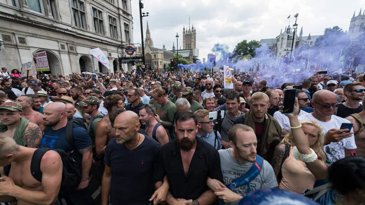 Anti-lockdown protestors hold central London rally on "Freedom Day"