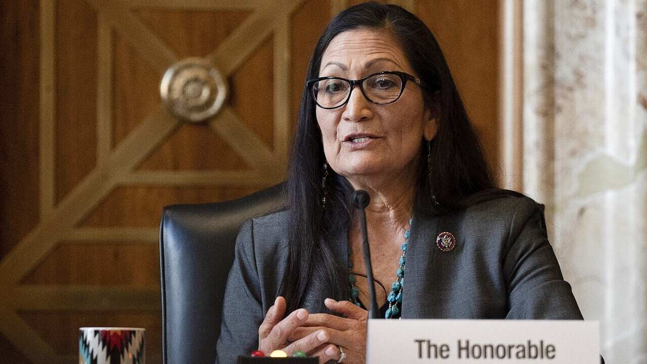 Deb Haaland speaks during her confirmation hearing