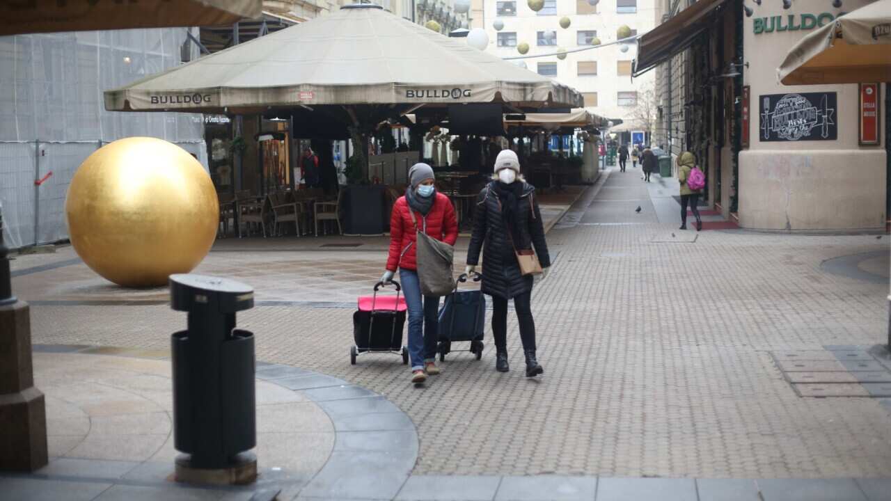 closed cafes in Zagreb, Croatia on Novemebr 28, 2020.
