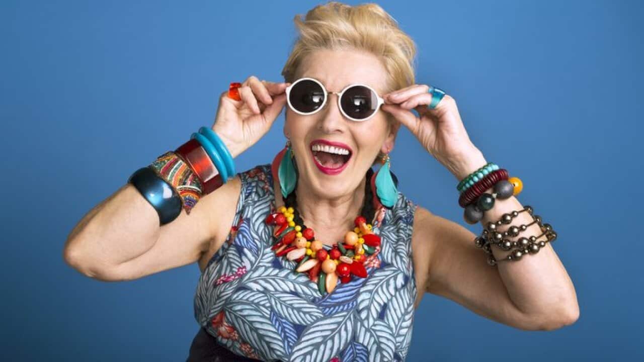 Summer portrait of creative senior woman