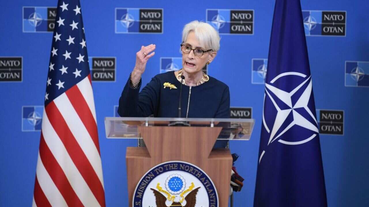 US deputy secretary of state Wendy Sherman following a meeting of the NATO-Russia Council at the NATO headquarters in Brussels on 12 December, 2021.