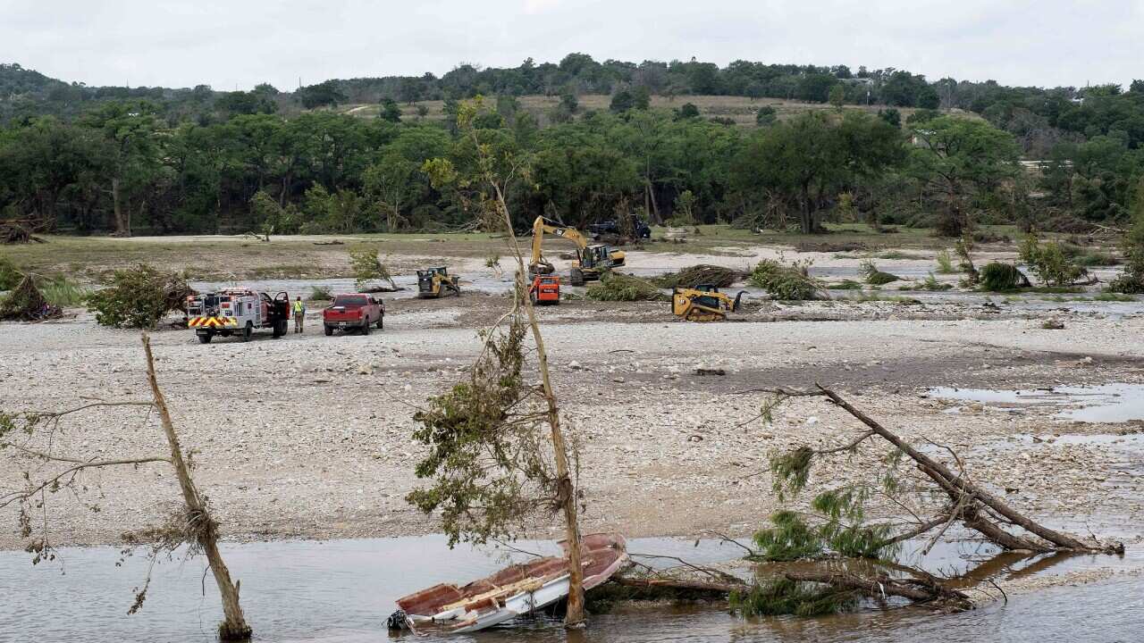 Destruction in Kerrville - downed trees show the aftermath of raging floodwaters after the Guadalupe River burst its banks (AAP)