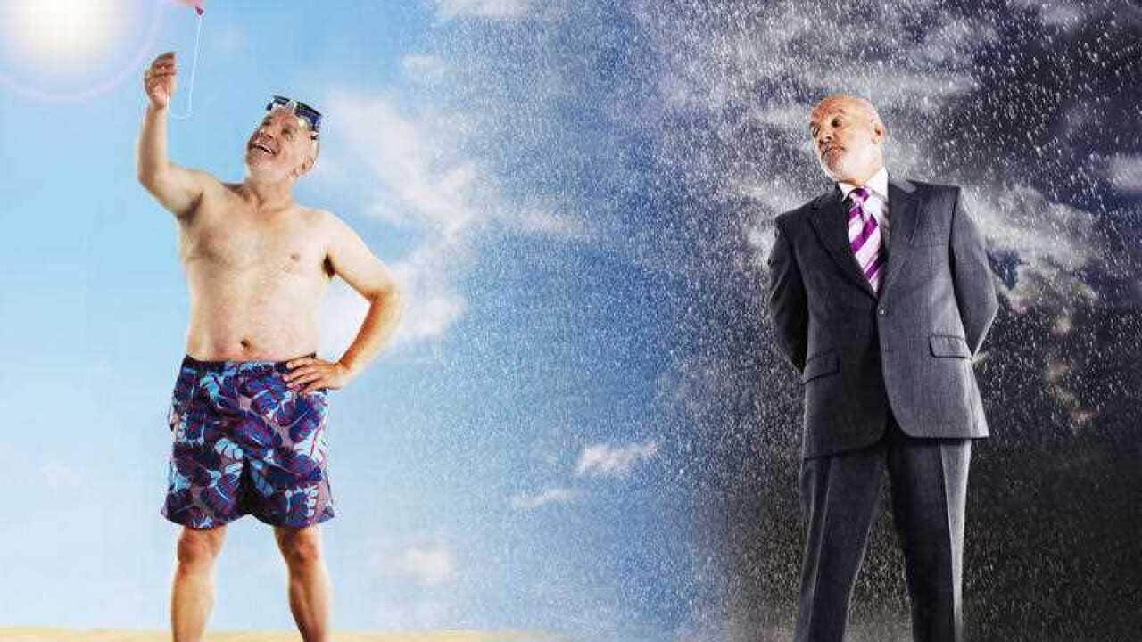 Businessman dreaming about vacation