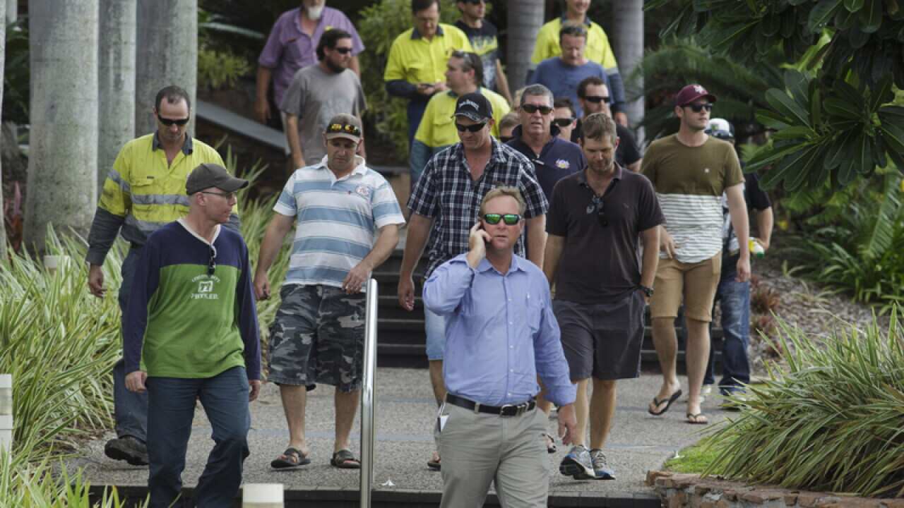 Queensland Nickel creditors leave a meeting in Townsville