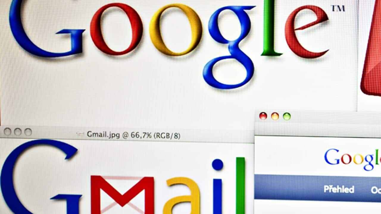 File photo of Google and Gmail signage