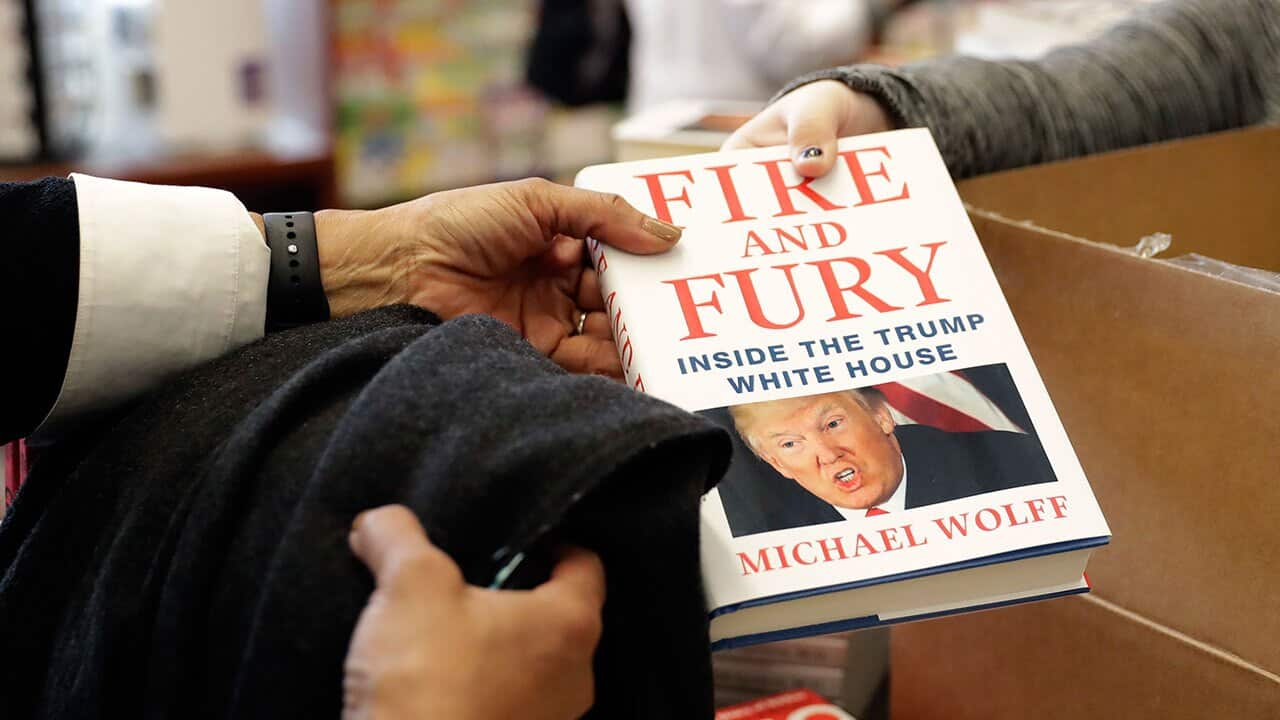 Another copy of the book "Fire and Fury: Inside the Trump White House" by Michael Wolff is sold at Barbara's Books Store, Friday, Jan. 5, 2018, in Chicago.