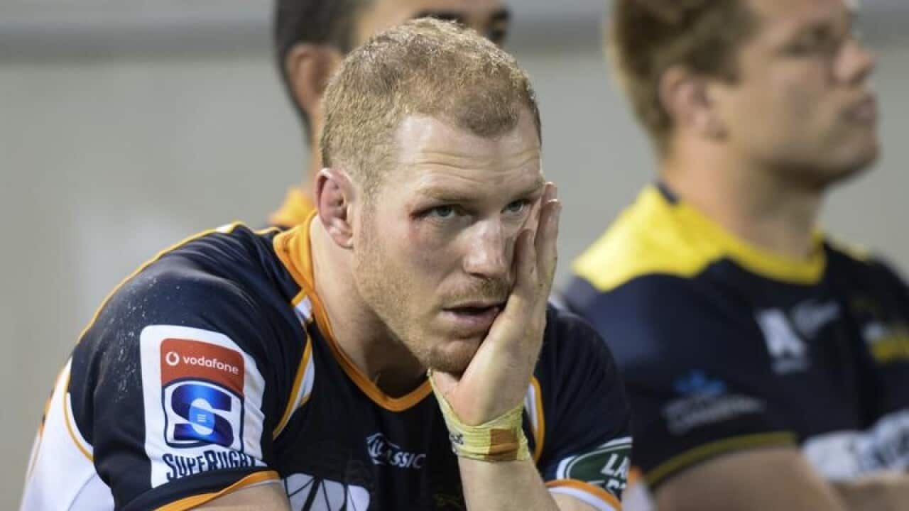 Brumbies' David Pocock watches on