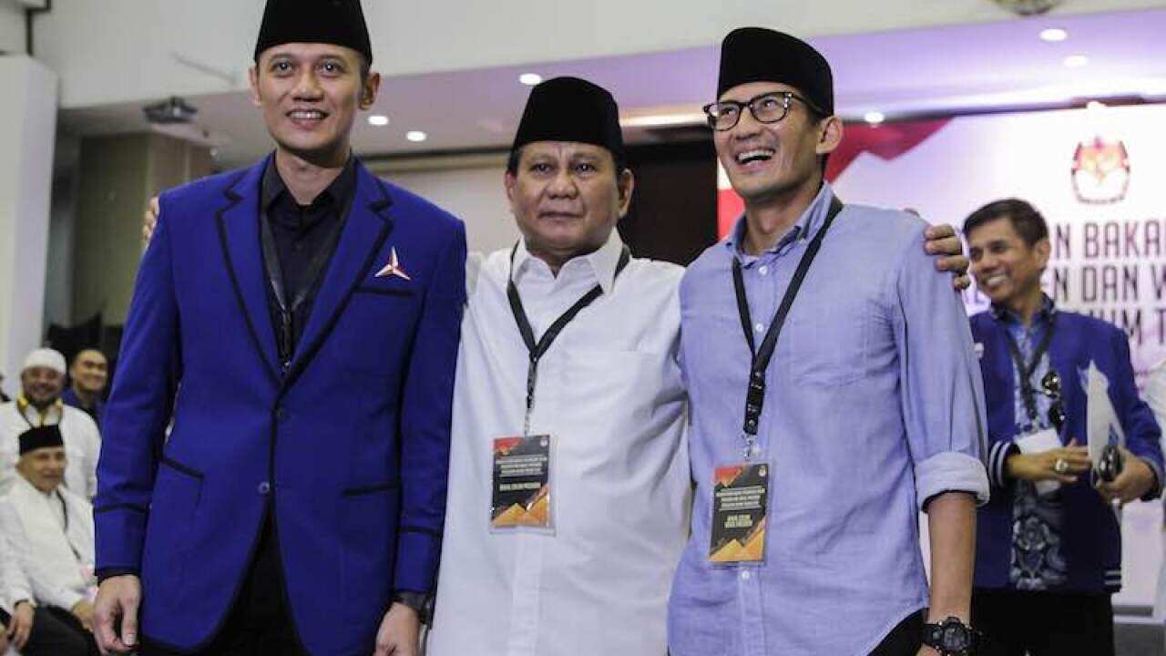 Indonesian presidential candidates register for the 2019 presidential election in Jakarta.