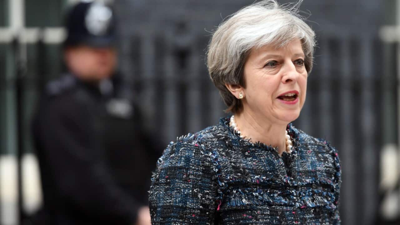  Prime Minister Theresa May makes a statement in Downing Street, London, after visiting Queen Elizabeth II at Buckingham Palace