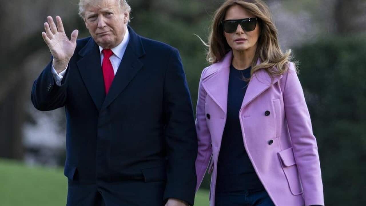 President Trump and first lady Melania at the White House