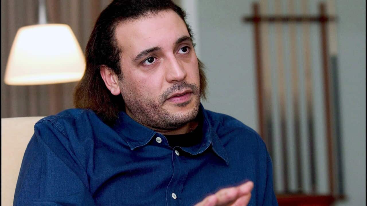 A file picture dated 16 February 2005 shows Motassim Bilal Gaddafi, also called Hannibal, a son of Libyan leader Muammar Gaddafi