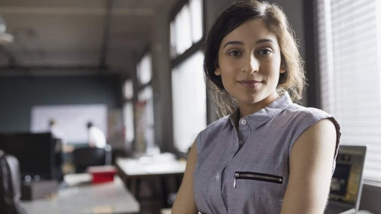 Portrait of confident businesswoman in office